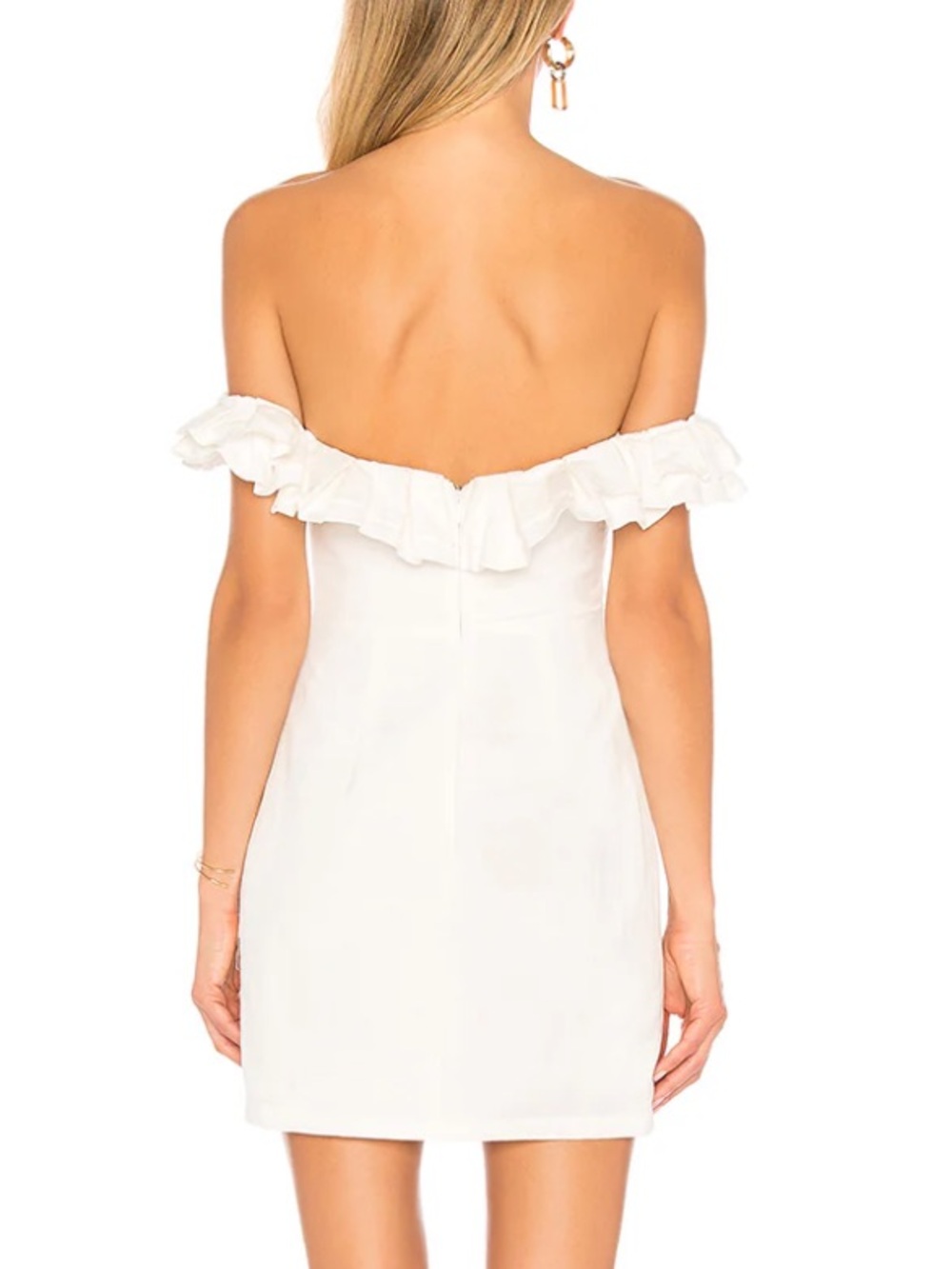 Superdown Emery Off The Shoulder Dress Ivory Ruffle-Neck Mini Revolve M — image 2 of 6